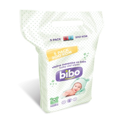 Baby vlažne maramice Bibo 5 x 60 kom