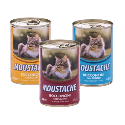 Hrana za mačke Moustache meso, riba, piletina 415 g
