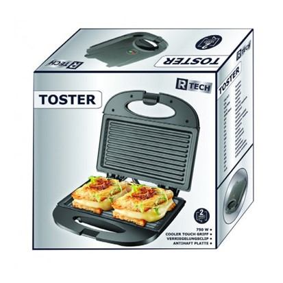 Toster za sendwich R-tech crni, 750W