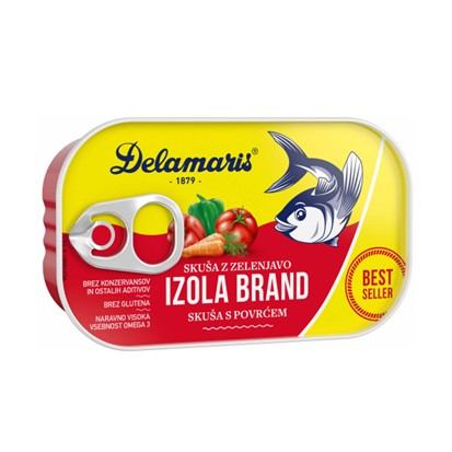 Skuša s povrćem Izola brand 125 g