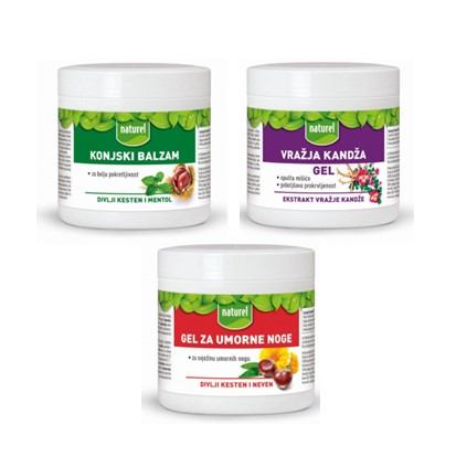 Naturel konjski balzam, gel za umorne noge i gel vražje kanđe 250 ml