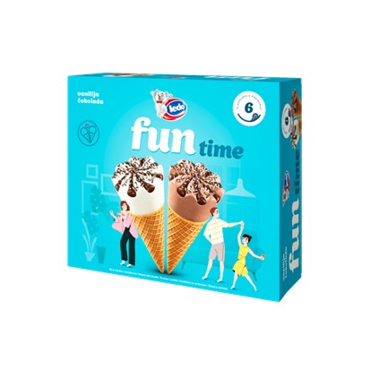 Sladoled Ledo Fun time korneti (6 x 110 ml)