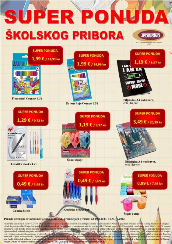 Super ponuda školskog pribora