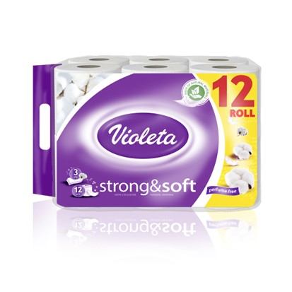 Toaletni papir Violeta strong&soft troslojni, 12 rola