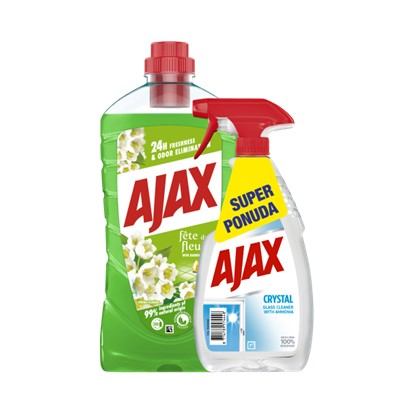 Ajax spring flowers 1L + Ajax Crystal 500 ml