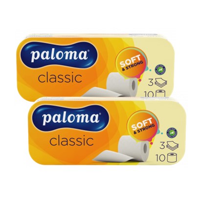 Toaletni papir Paloma classic, troslojni, 10 rola