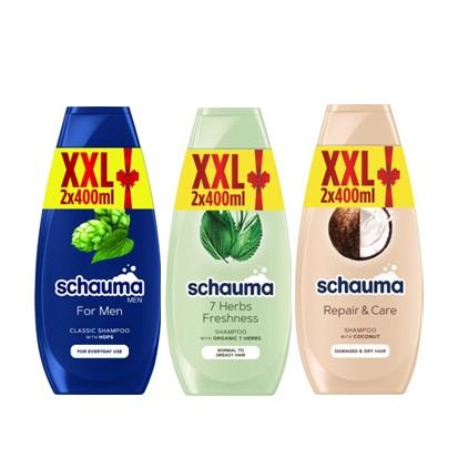 Šamponi Schauma duopack 2 x 400 ml