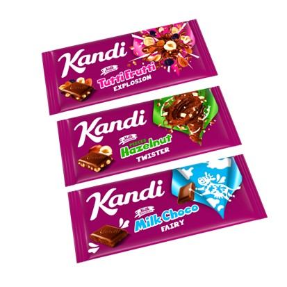 Čokolade Kandi Tutti Frutti, mliječna i lješnjak 80 g