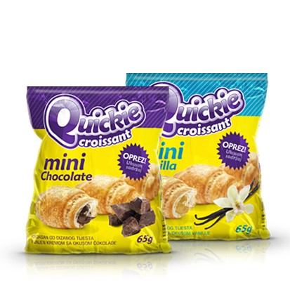 Mini kroasan Quickie čokolada, vanilija 65 g