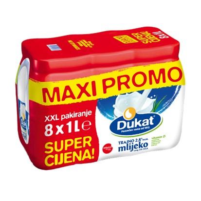 Mlijeko Dukat 2,8% m.m. 8 x 1 L