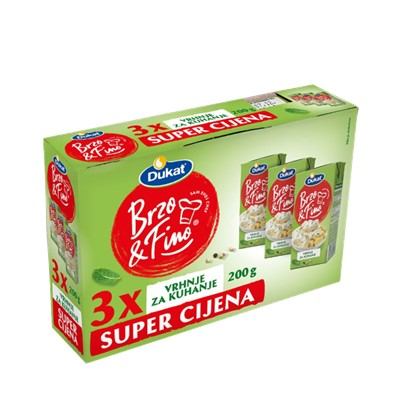 Vrhnje za kuhanje Brzo & Fino 3 x 200 g