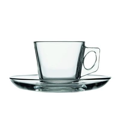 Šalice Vela s tanjurićima staklene, set 6/1 195 ml