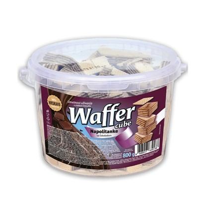Napolitanke Wafer kocke s čokoladom u plastičnoj kantici 800 g