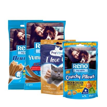 Poslastice za pse i mačke Reno i Prevital, razne vrste 60 g - 120 g