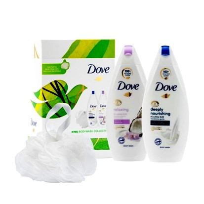 Poklon paket Dove (2 x gel za tuširanje + spužva za kupanje)