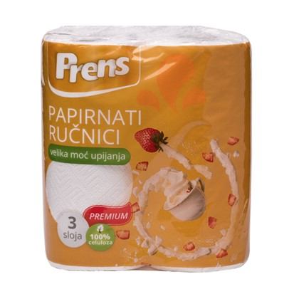 Papirnati ručnici Prens premium troslojni 2 role
