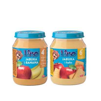 Kašice Lino jabuka/banana, jabuka/keks 190 g