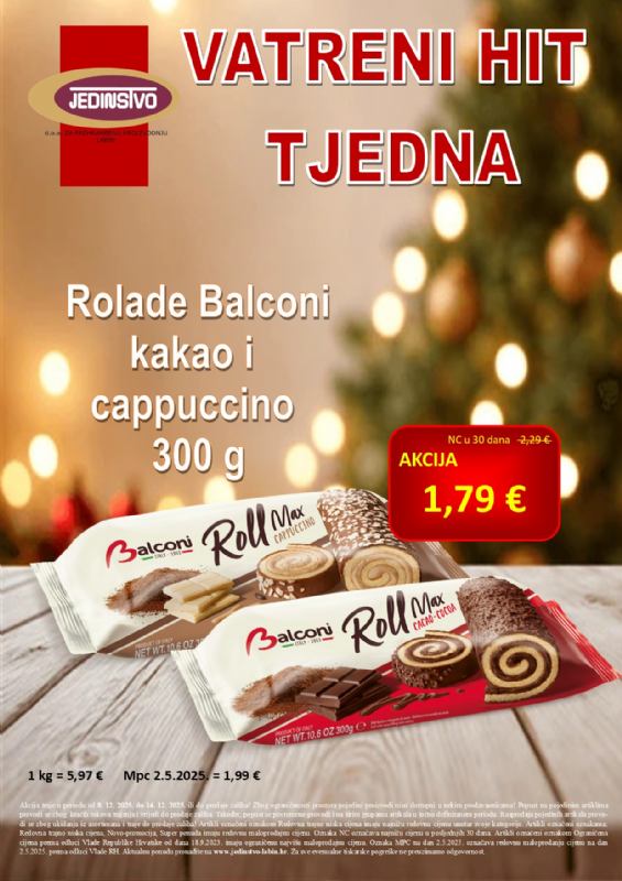 Vatreni hit tjedna u prodavaonicama Jedinstva od 8.12. - 14.12.2025.