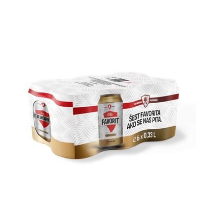 Pivo Favorit 6pack 6 x 0,33 L