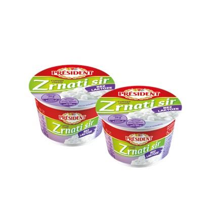 Svježi zrnati sir bez laktoze President 200 g