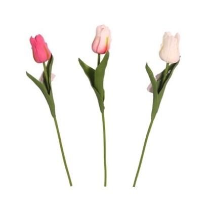 Tulipan 33 cm   rozi, bijeli, roza / bijeli