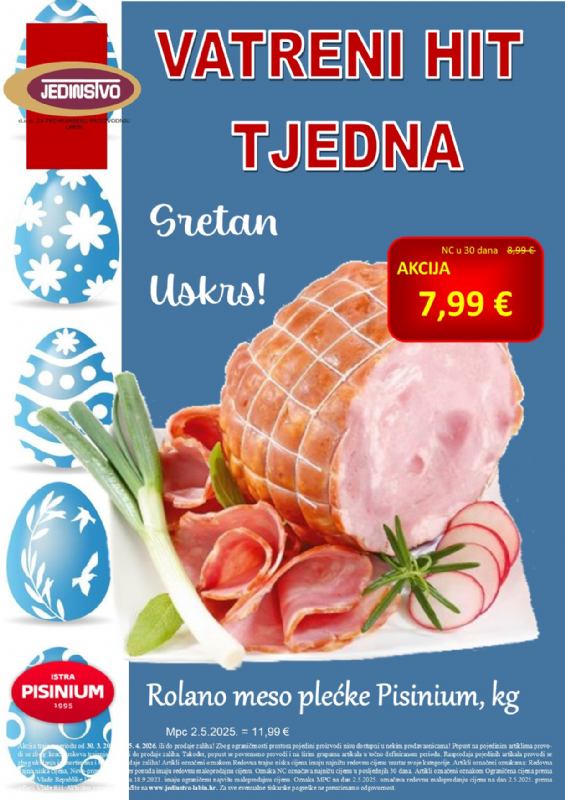 Vatreni hit tjedna u prodavaonicama Jedinstva od 30.3. - 5.4.2026.