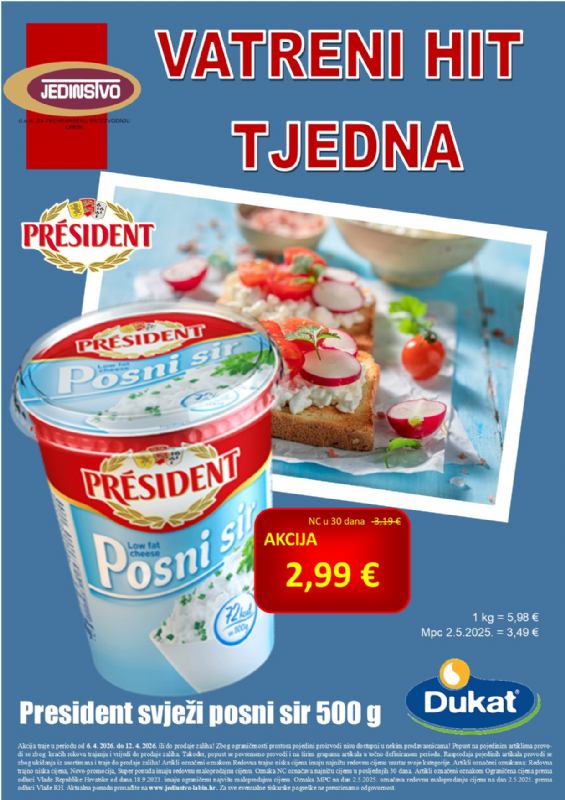 Vatreni hit tjedna u prodavaonicama Jedinstva od 6.4. - 12.4.2026.