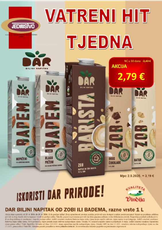 Vatreni hit tjedna u prodavaonicama Jedinstva od 13.4. - 19.4.2026.