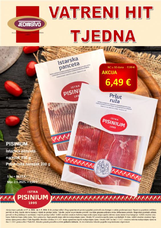 Vatreni hit tjedna u prodavaonicama Jedinstva od 27.4. - 3.5.2026.