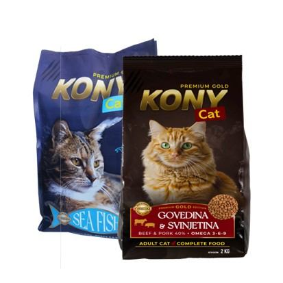 Kony Cat premium hrana za mačke govedina-svinjetina, morska riba 2 kg