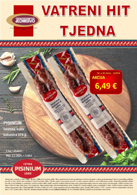Vatreni hit tjedna u prodavaonicama Jedinstva od 18.5. - 24.5.2026.