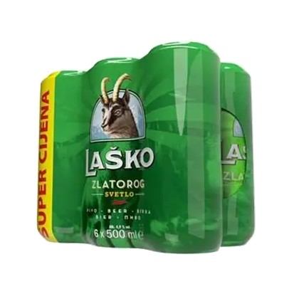 Pivo Zlatorog limenka 6pack 6 x 0,5 L