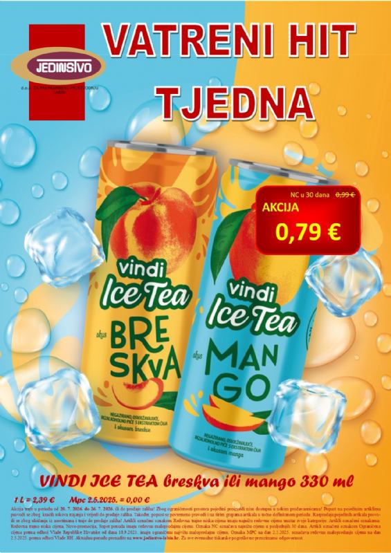 Vatreni hit tjedna u prodavaonicama Jedinstva od 20.7. - 26.7.2026.