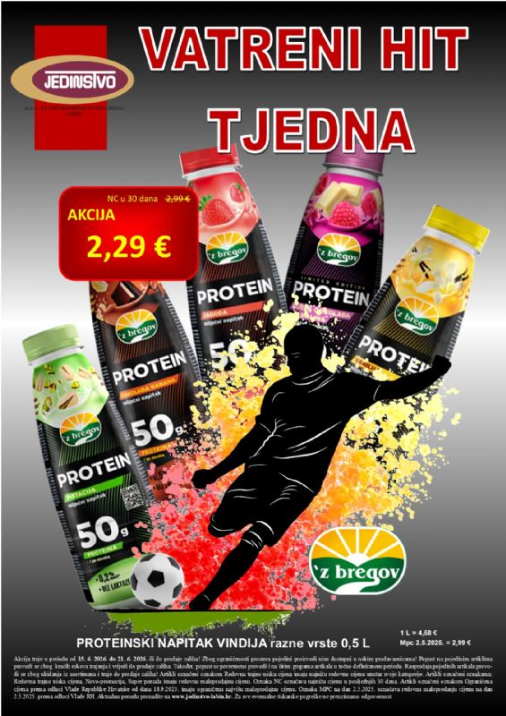 Vatreni hit tjedna u prodavaonicama Jedinstva od 15.6. - 21.6.2026.