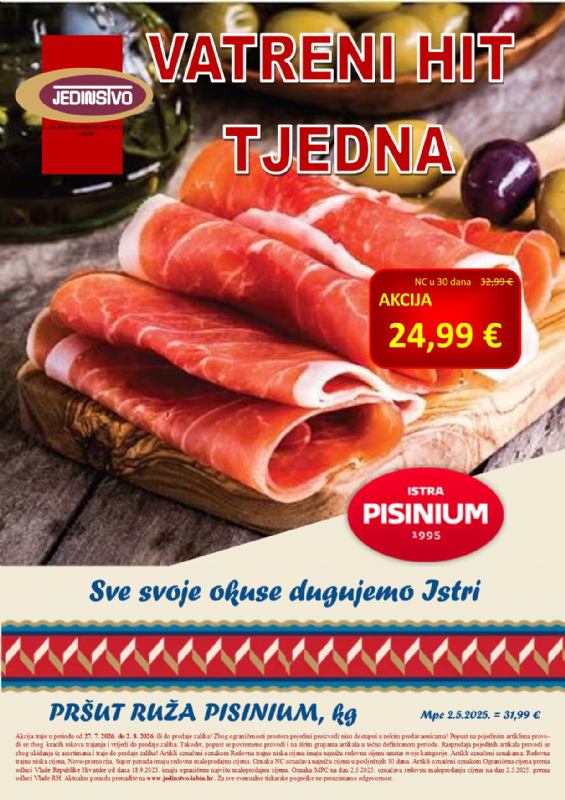 Vatreni hit tjedna u prodavaonicama Jedinstva od 27.7. - 2.8.2026.