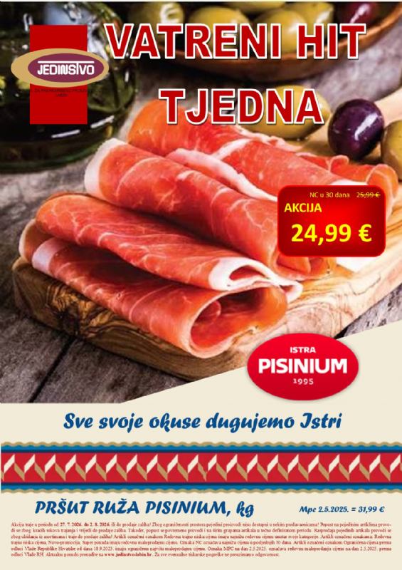 Vatreni hit tjedna u prodavaonicama Jedinstva od 27.7. - 2.8.2026.