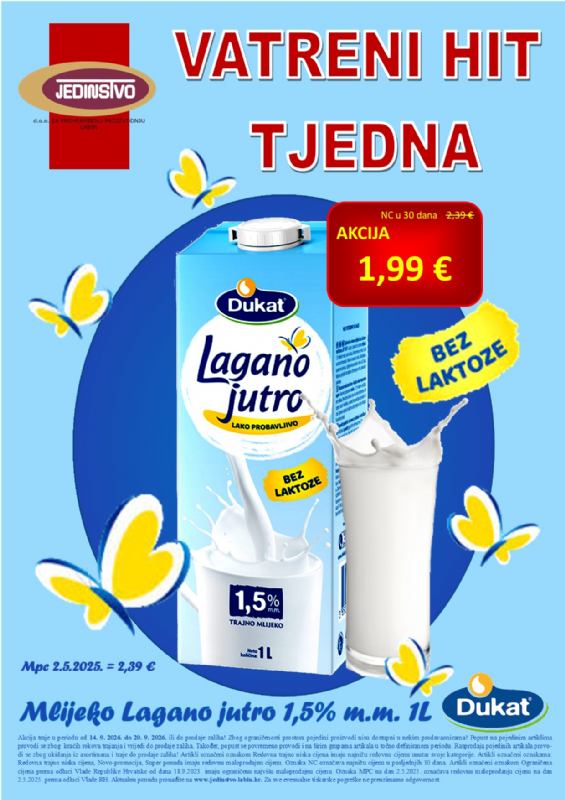 Vatreni hit tjedna u prodavaonicama Jedinstva od 14.9. - 20.9.2026.