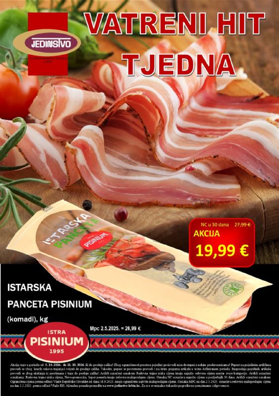 Vatreni hit tjedna u prodavaonicama Jedinstva od 5.10. - 11.10.2026.