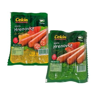 Pileća hrenovka Cekin classic, sa sirom 100 g