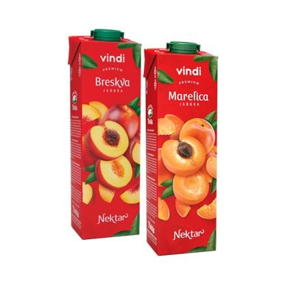 Vindi nektar marelica, breskva 1 L