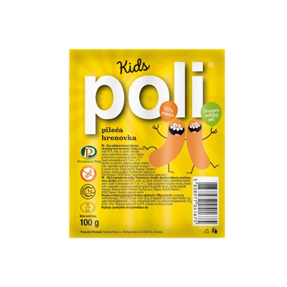 Hrenovka Poli kids Perutnina Ptuj 100 g