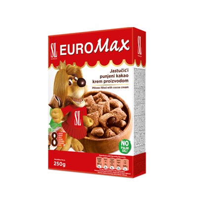 Jastučići punjeni kakao kremom EuroMax 250 g