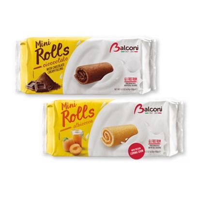 Biskvit Balconi mini rolls čokolada i marelica 180 g