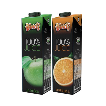 Voćni juice Vindi naranča i jabuka 100% 1L